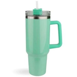 Shimmer Mint Green Tumbler with Handle 40 oz